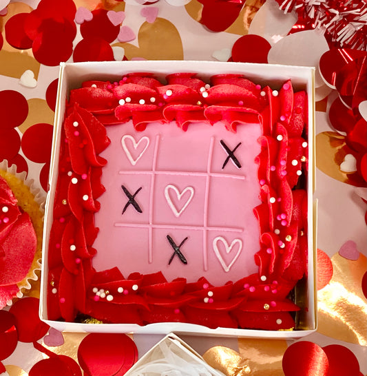 Tic Tac Toe Brownie Cake